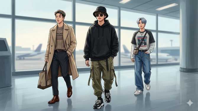 멤버별 데일리 룩 스타일: 방탄소년단 멤버들의 오프스테이지 캐주얼 코디 분석