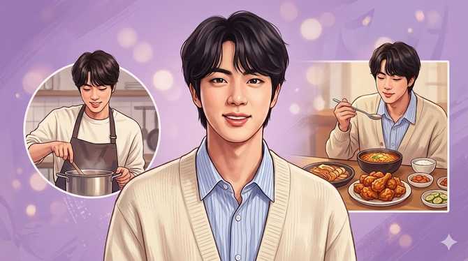 방송으로 보는 Jin의 푸드 취향: 먹방과 요리 장면 속 숨은 취향 분석 2